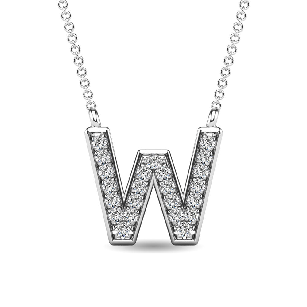 Diamond 1/20 Ct.Tw. Letter W Pendant In 10K White Gold&Quot;&Quot;