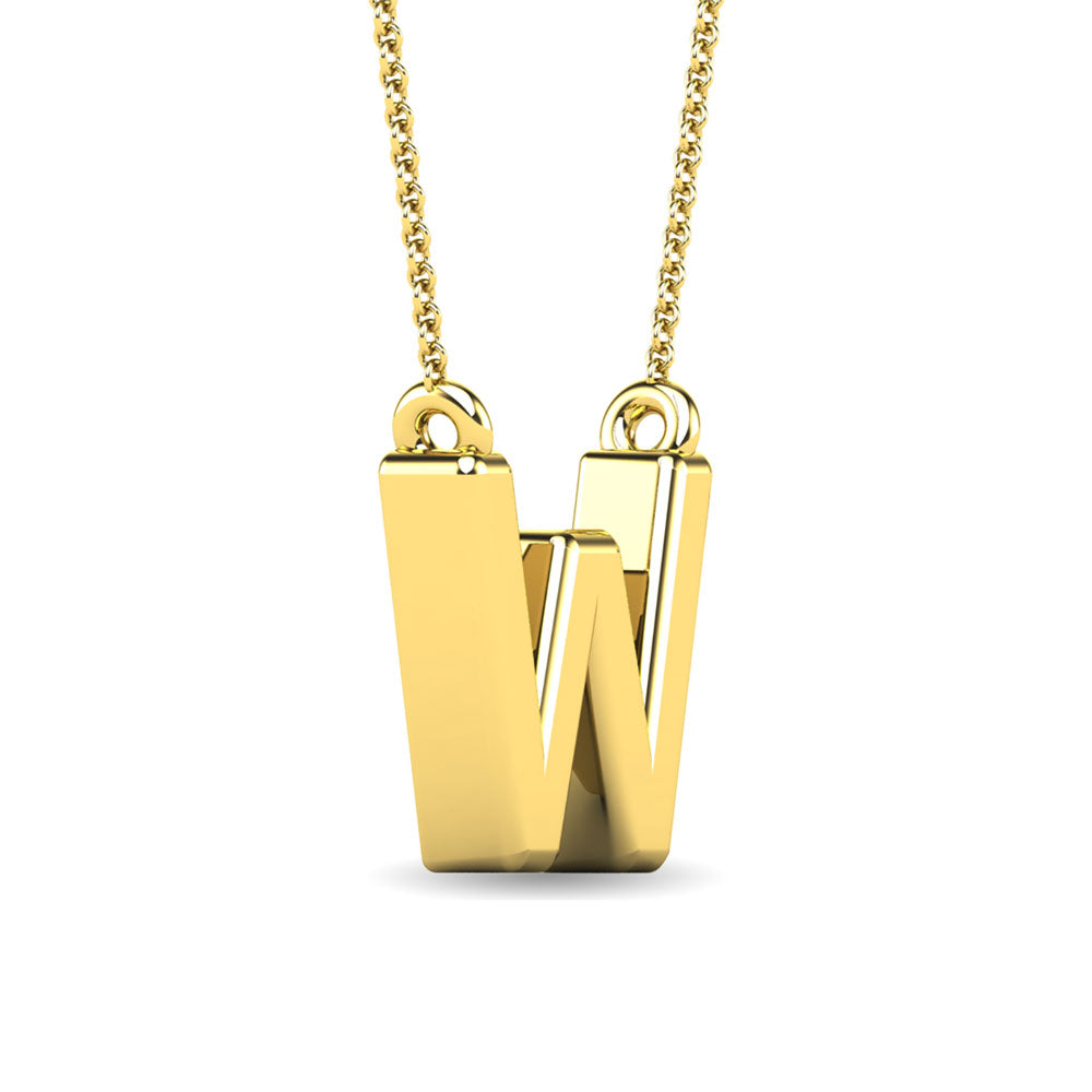 Diamond 1/20 Ct.Tw. Letter W Pendant In 10K Yellow Gold&Quot;&Quot;
