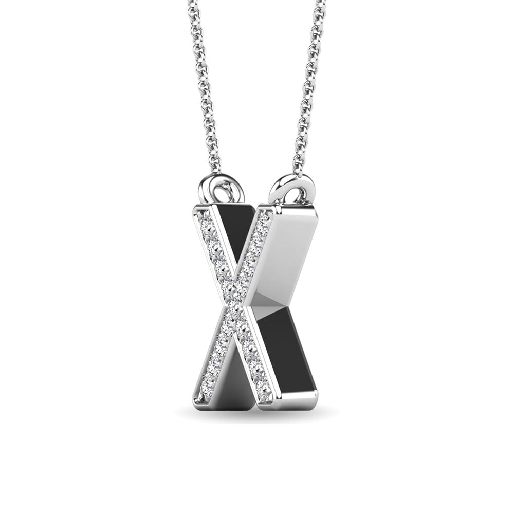 Diamond 1/20 Ct.Tw. Letter X Pendant In 10K White Gold&Quot;&Quot;