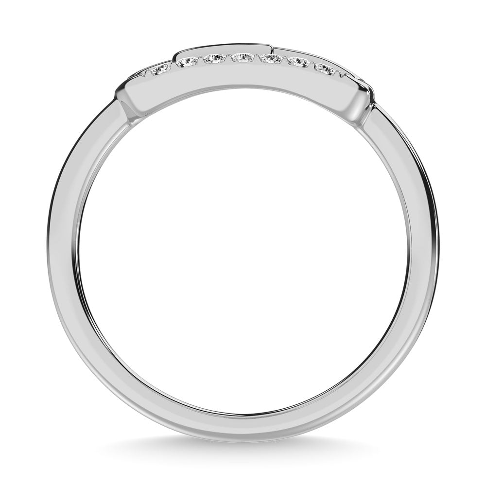 Diamond 1/20 Ct.Tw. Paper Clip Ring In 925 Silver