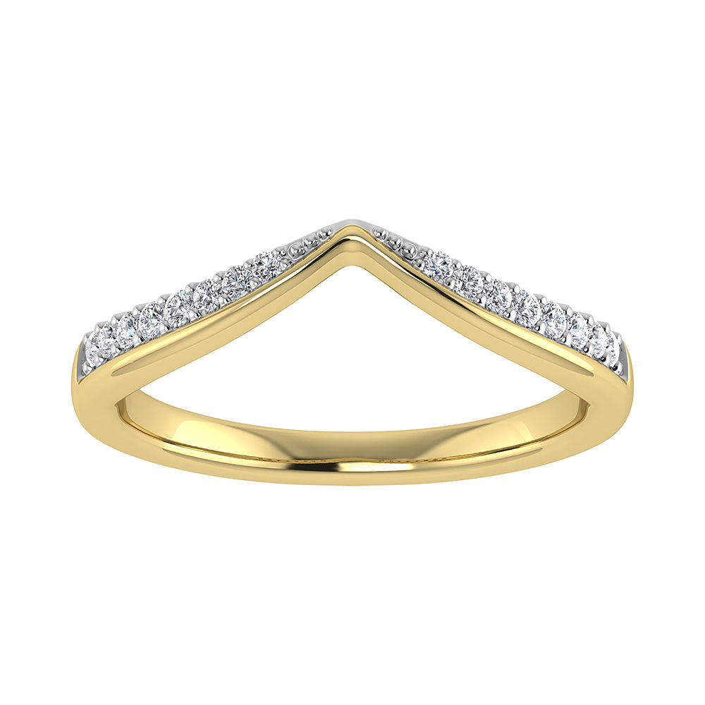 14K Yellow Gold 1/5 Ct.Tw. Diamond Chevron Band