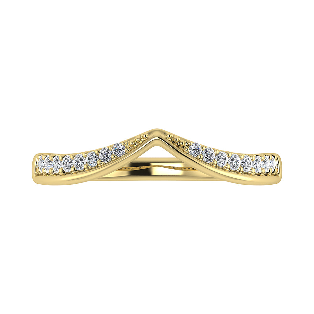 14K Yellow Gold 1/5 Ct.Tw. Diamond Chevron Band