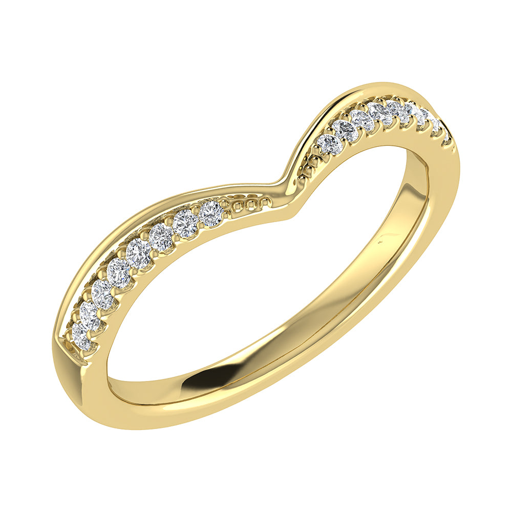14K Yellow Gold 1/5 Ct.Tw. Diamond Chevron Band