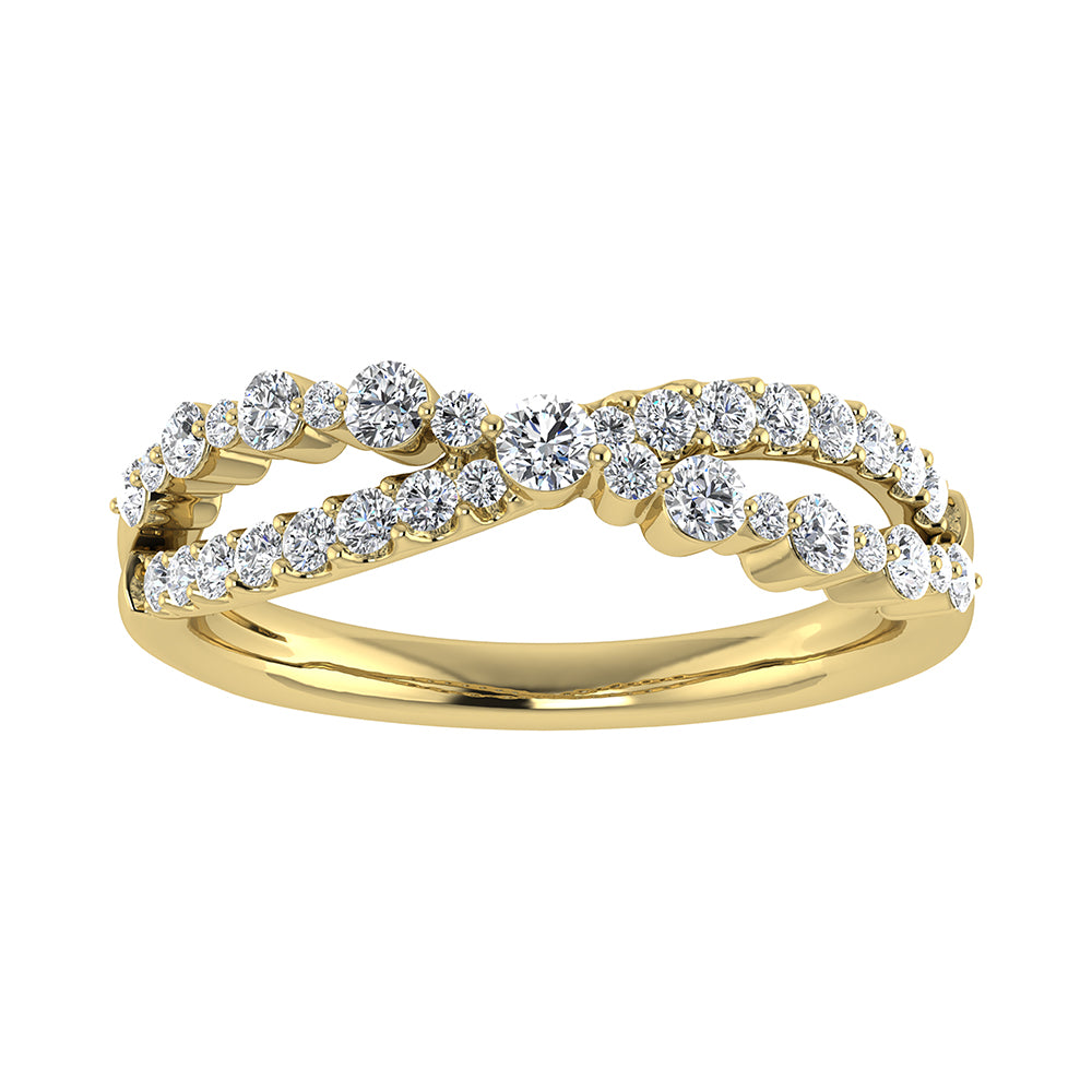 10K Yellow Gold 1/2 Ct Ct.Tw. Diamond Crossover Ring