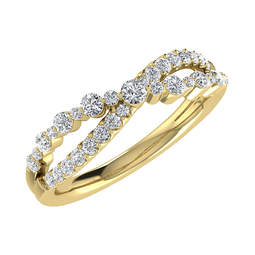 10K Yellow Gold 1/2 Ct Ct.Tw. Diamond Crossover Ring