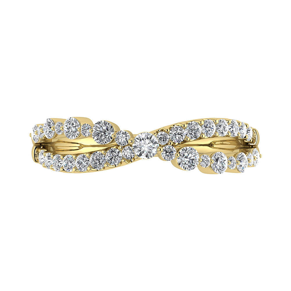10K Yellow Gold 1/2 Ct Ct.Tw. Diamond Crossover Ring