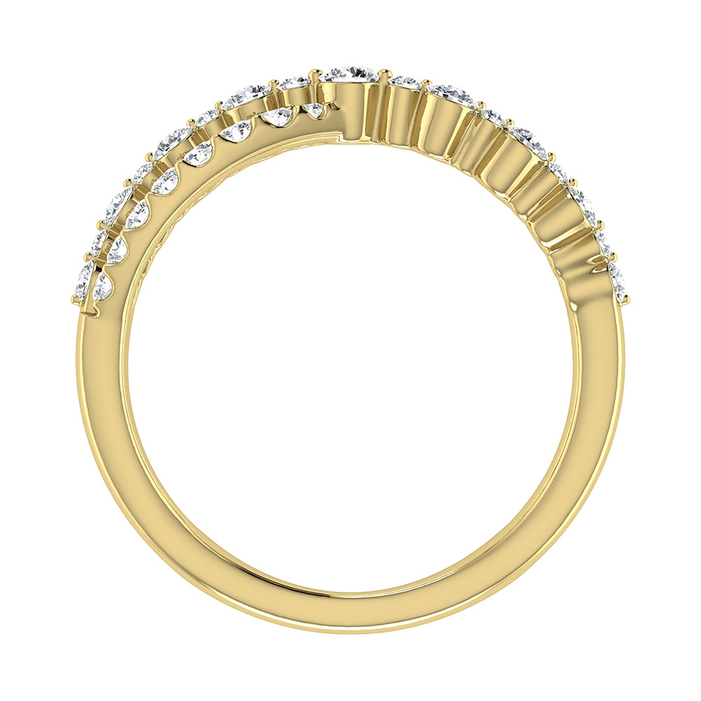 10K Yellow Gold 1/2 Ct Ct.Tw. Diamond Crossover Ring