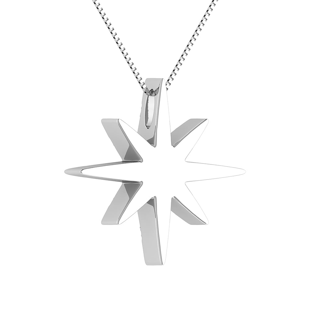 10K White Gold 1/5 Ct.Tw. Diamond Star Pendant