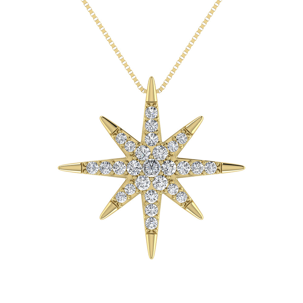10K Yellow Gold 1/5 Ct.Tw. Diamond Star Pendant