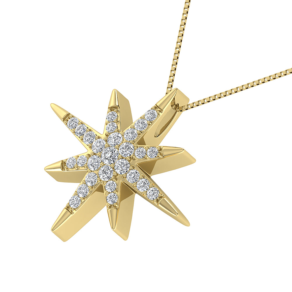 10K Yellow Gold 1/5 Ct.Tw. Diamond Star Pendant