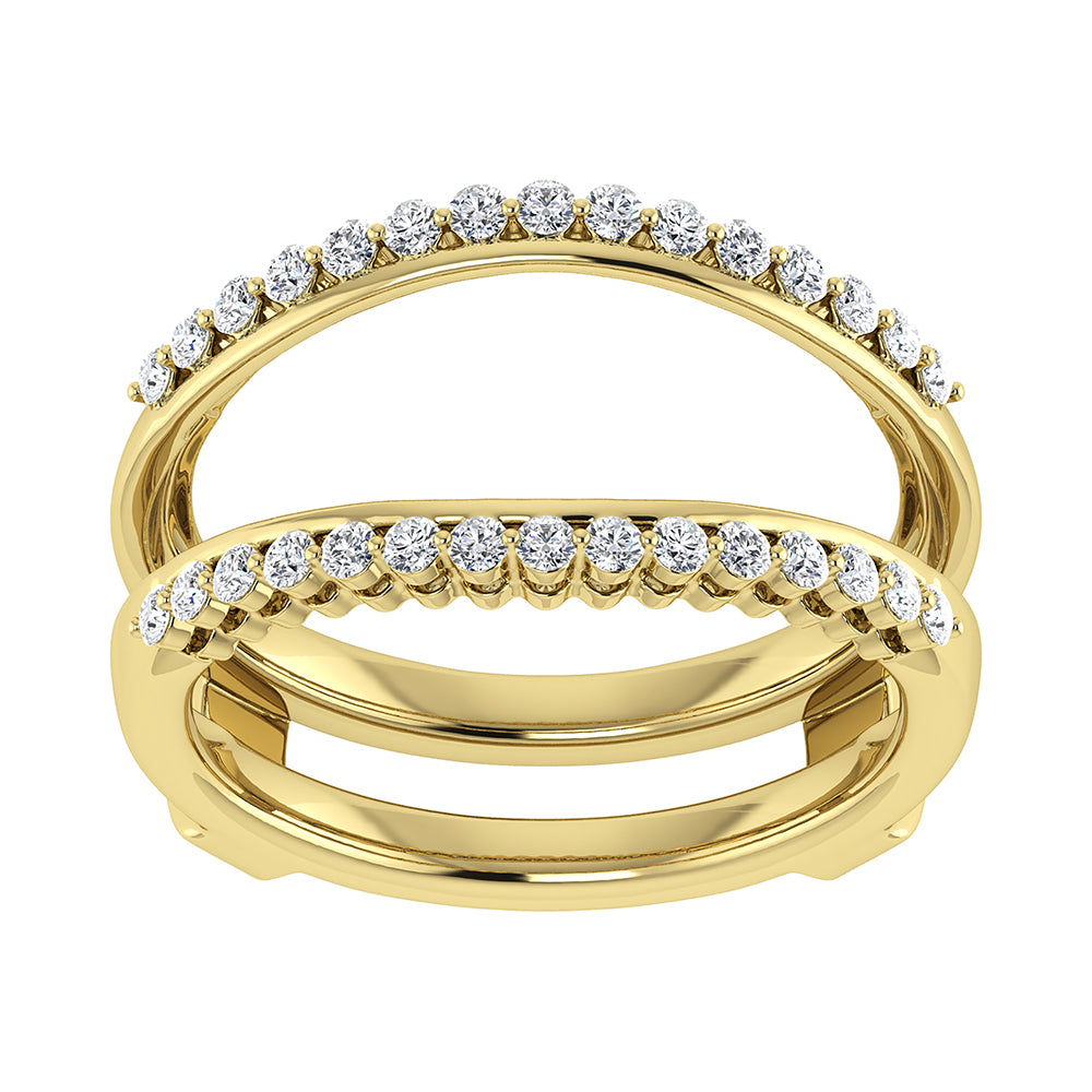14K Yellow Gold 1/2 Ct.Tw. Diamond Chevron Guard Ring