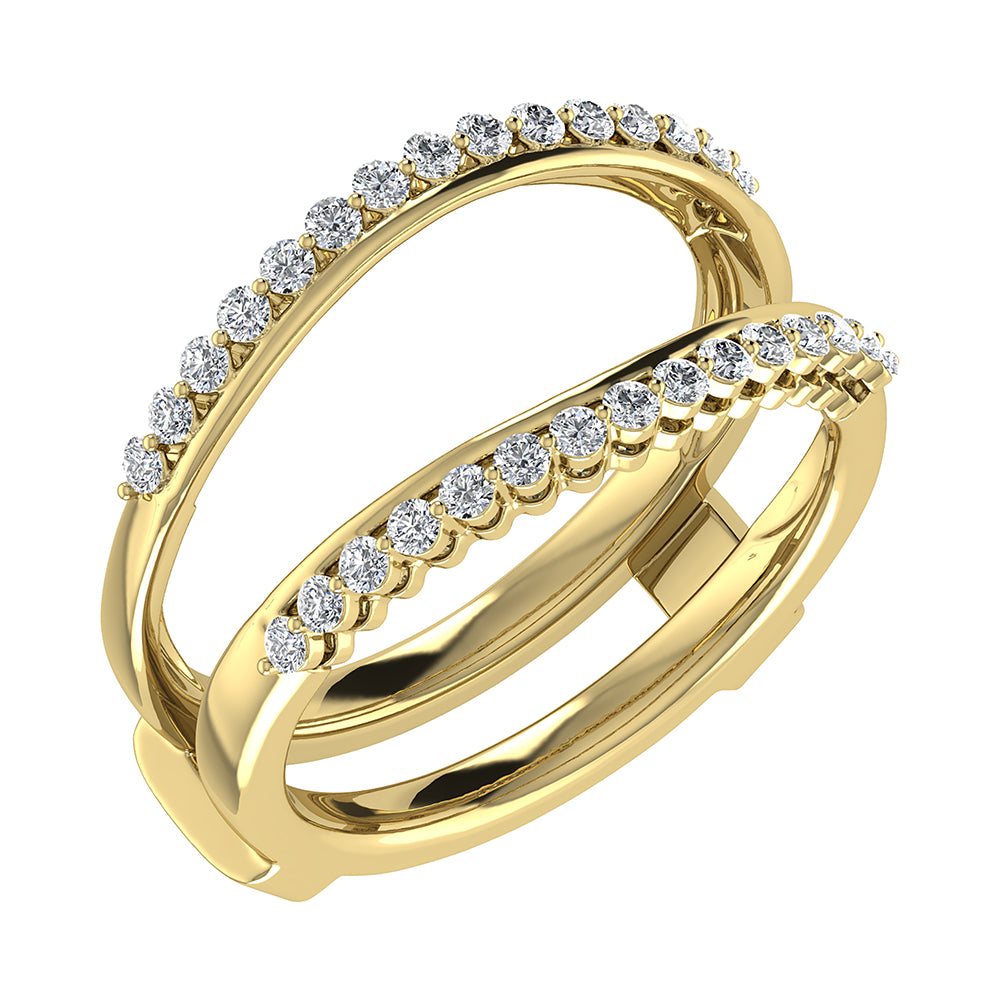 14K Yellow Gold 1/2 Ct.Tw. Diamond Chevron Guard Ring