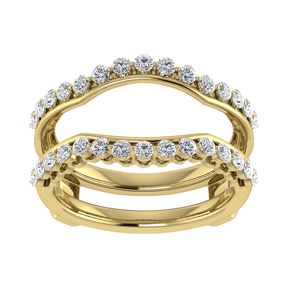 14K Yellow Gold 1/2 Ct.Tw. Diamond Chevron Guard Ring