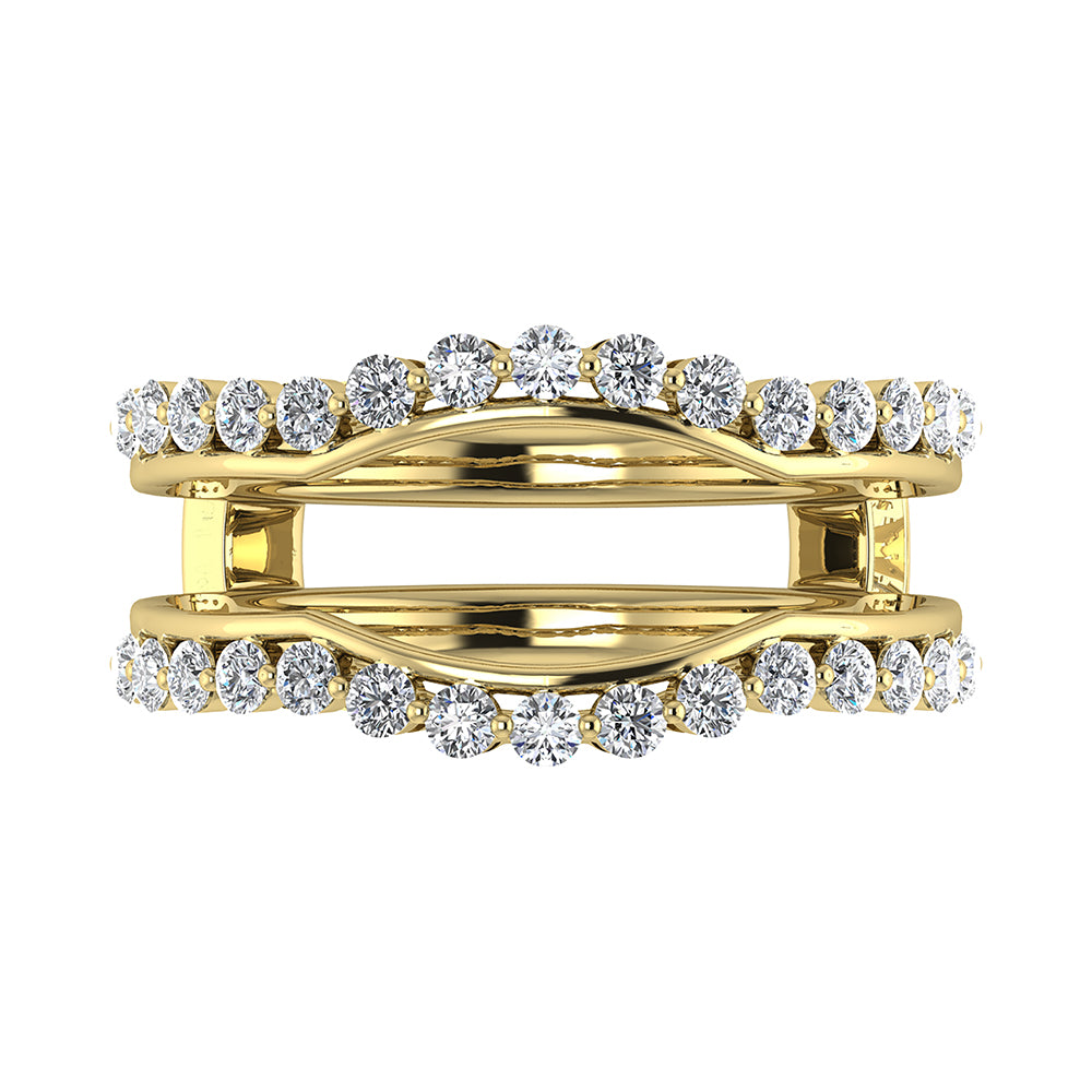 14K Yellow Gold 1/2 Ct.Tw. Diamond Chevron Guard Ring