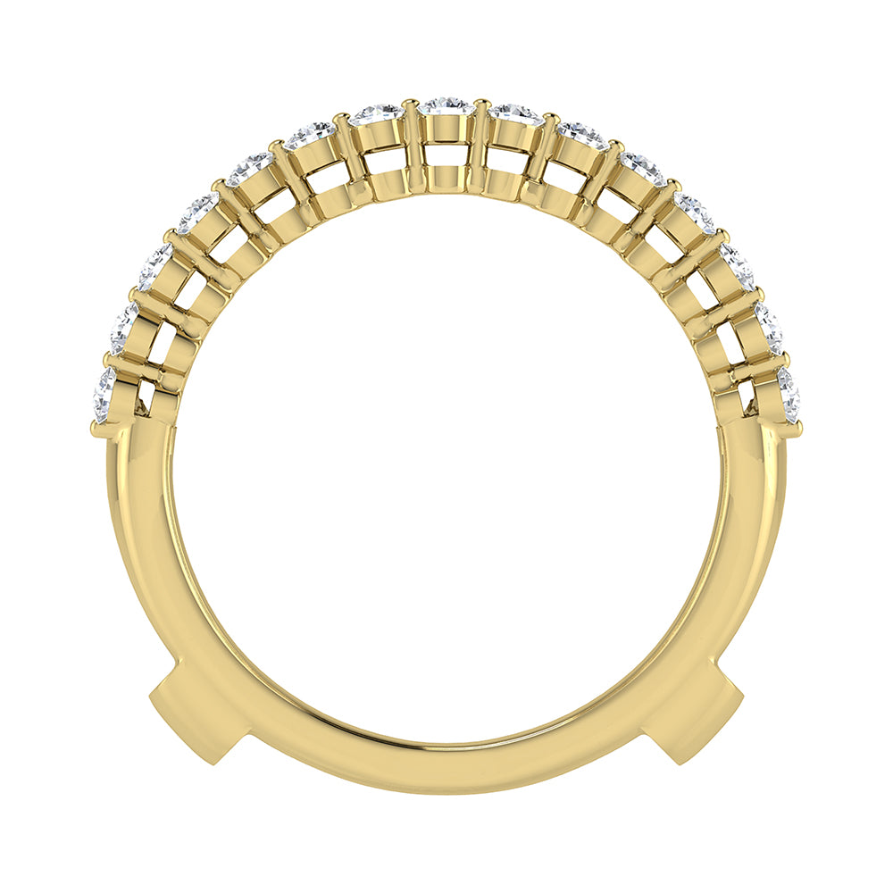 14K Yellow Gold 1/2 Ct.Tw. Diamond Chevron Guard Ring