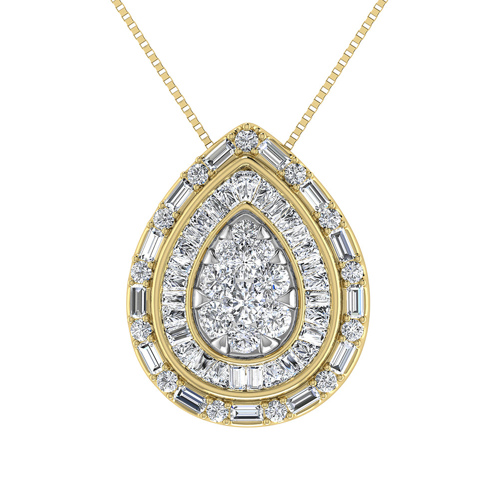 10K Yellow Gold 3/4 Ct.Tw. Diamond Pear Shape Pendant