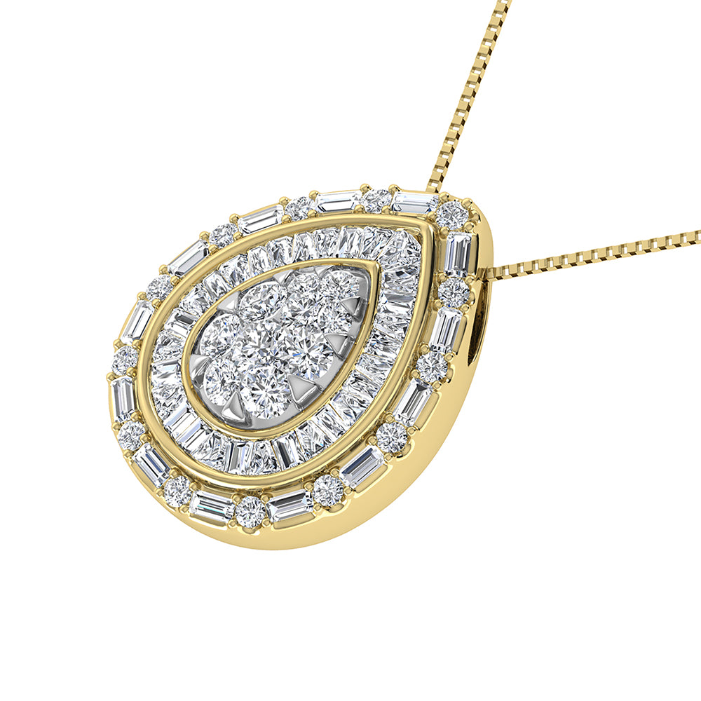 10K Yellow Gold 3/4 Ct.Tw. Diamond Pear Shape Pendant