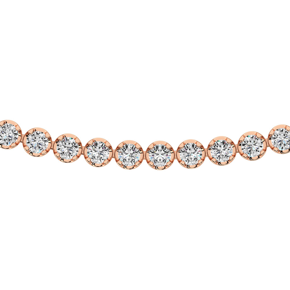 14K Rose Gold 4 7/8 Ct.Tw. Diamond Fashion Necklace (13 inches + 3 inches extender chain)