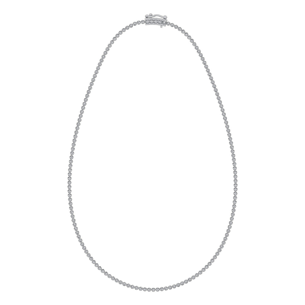 14K White Gold 4 1/6 Ct.Tw. Diamond Fashion Necklace (13 Inches + 3 Inches Extender Chain)