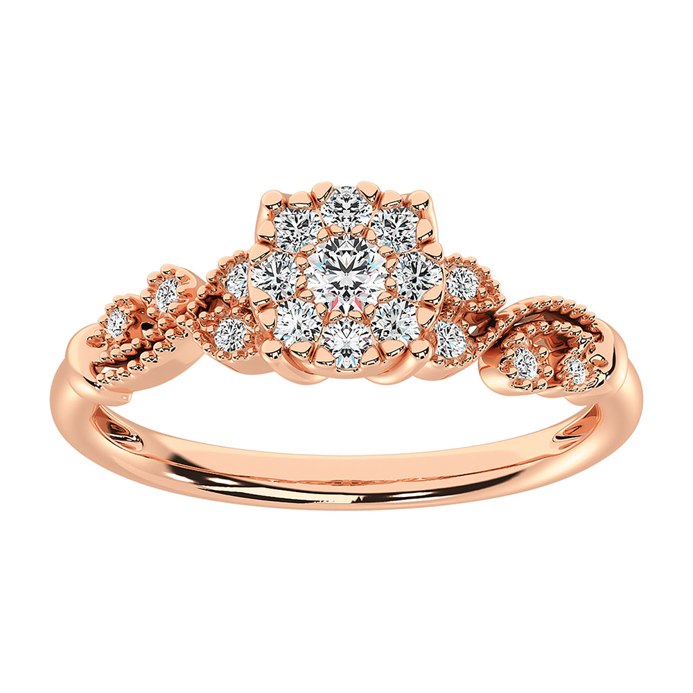 10K Rose Gold 1/3 Ct.Tw. Diamond Promise Ring