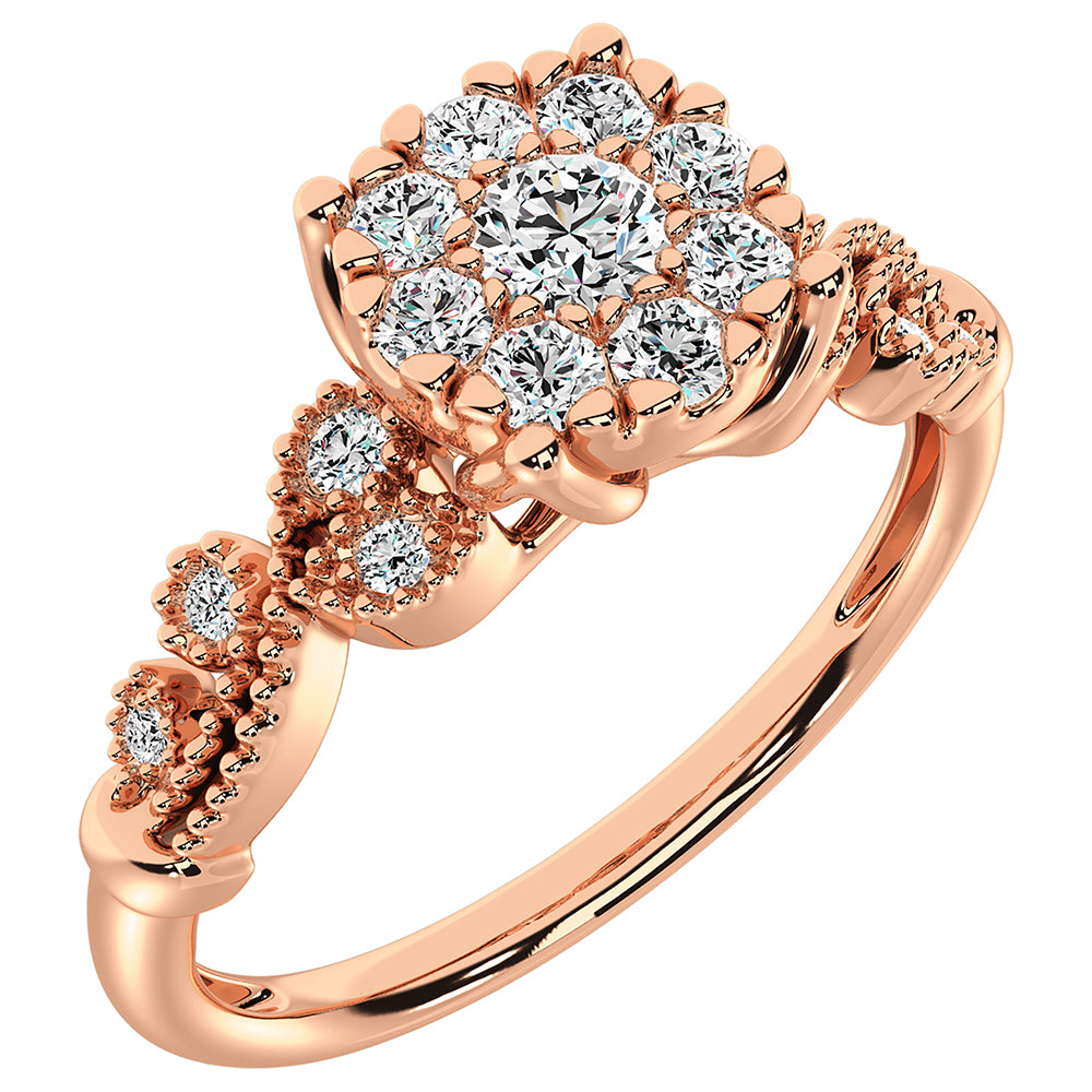 10K Rose Gold 1/3 Ct.Tw. Diamond Promise Ring