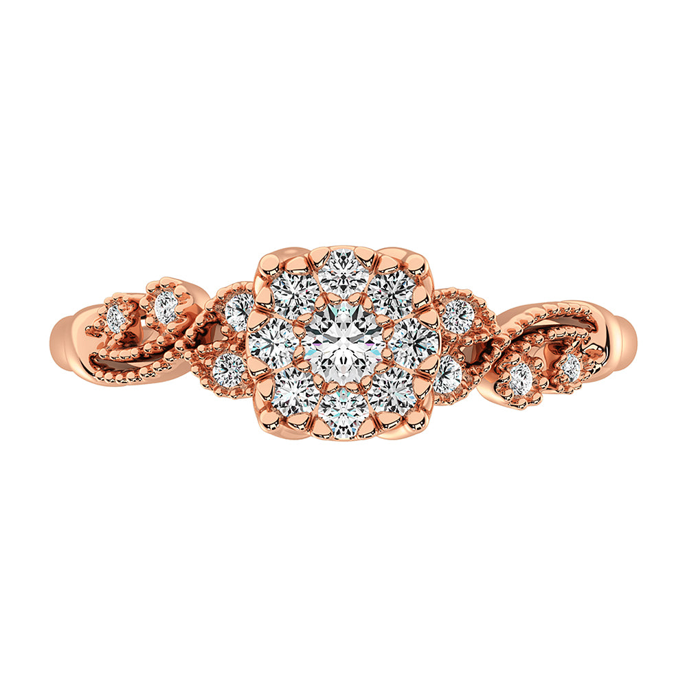 10K Rose Gold 1/3 Ct.Tw. Diamond Promise Ring