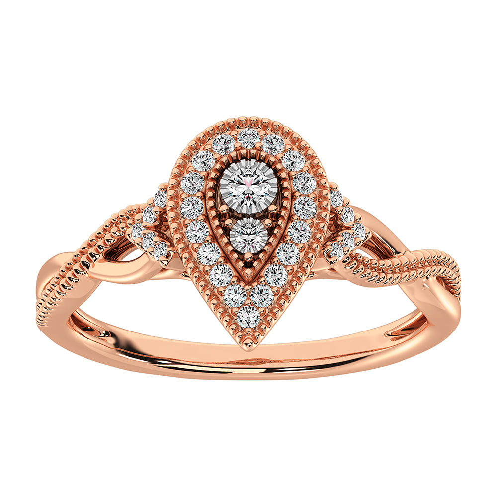 10K Rose Gold 1/5 Ct.Tw. Diamond Promise Ring