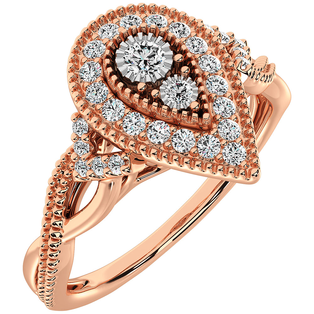 10K Rose Gold 1/5 Ct.Tw. Diamond Promise Ring