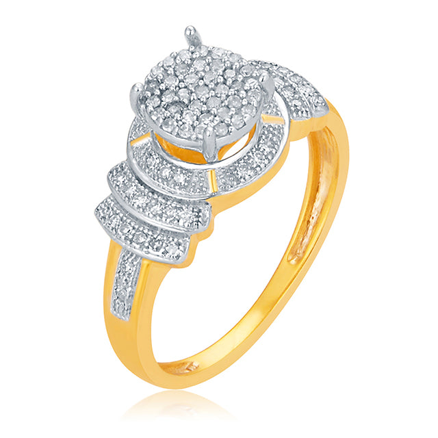 10K Yellow 0.25Ct D-Ladies Micropave Rings
