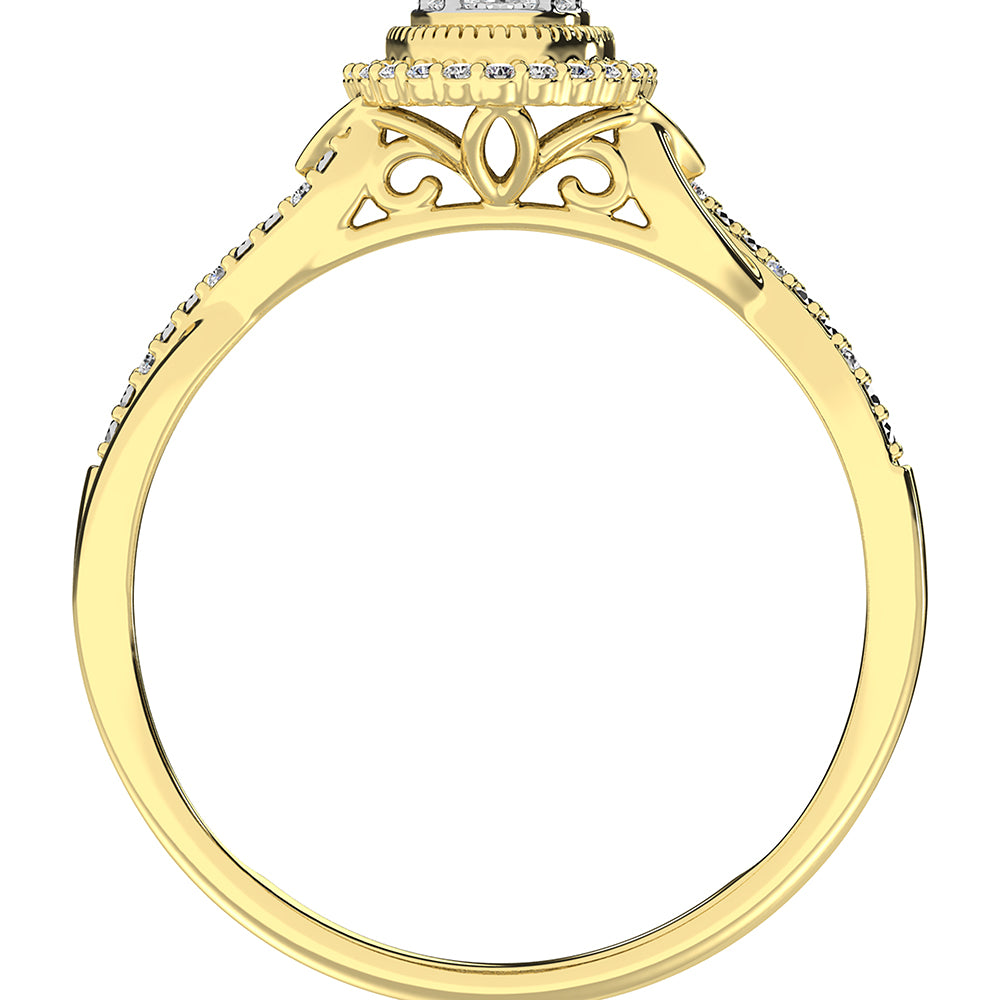 10K Yellow Gold 1/5 Ct.Tw. Diamond Oval Shape Promise Ring
