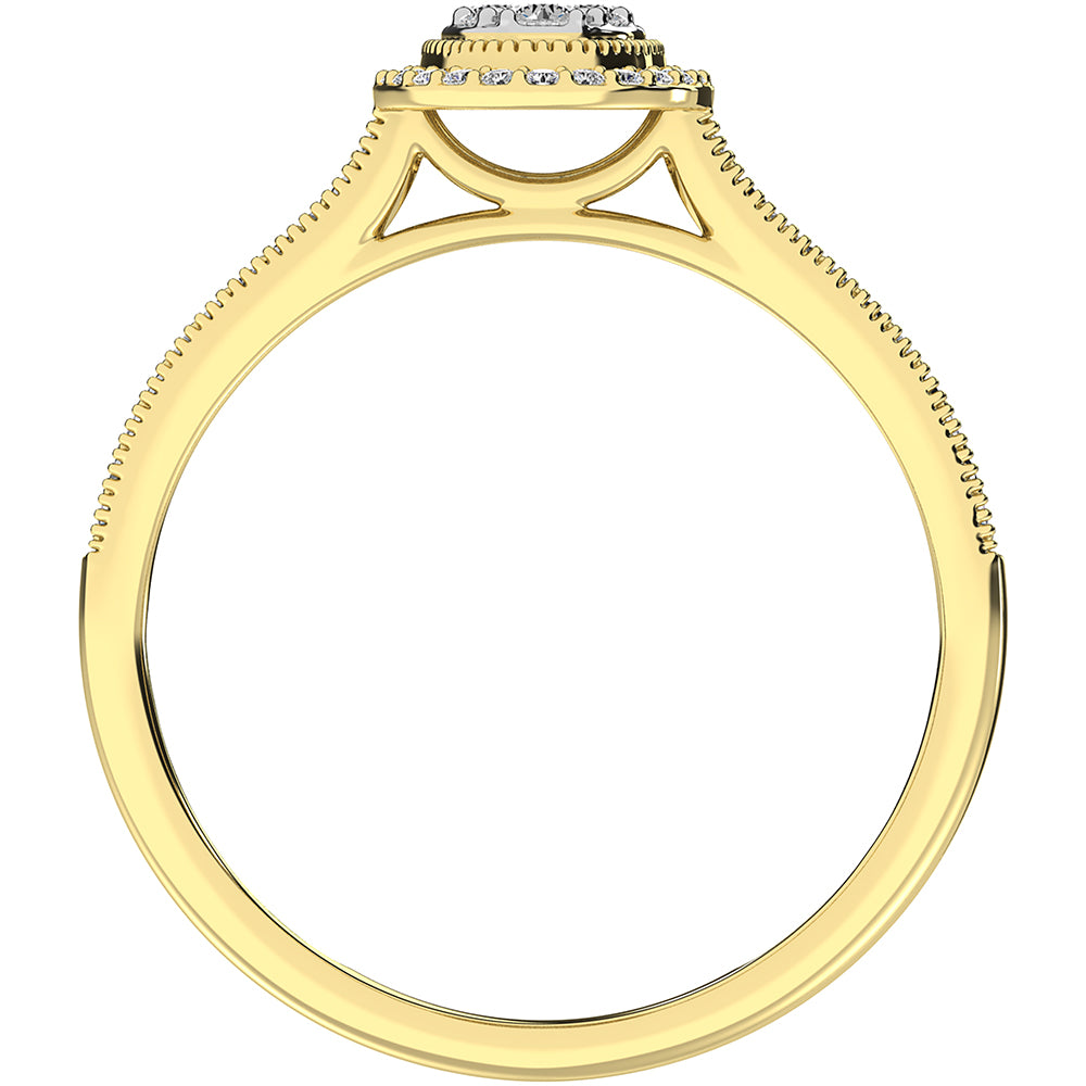 10K Yellow Gold 1/4 Ct.Tw. Diamond Oval Shape Promise Ring