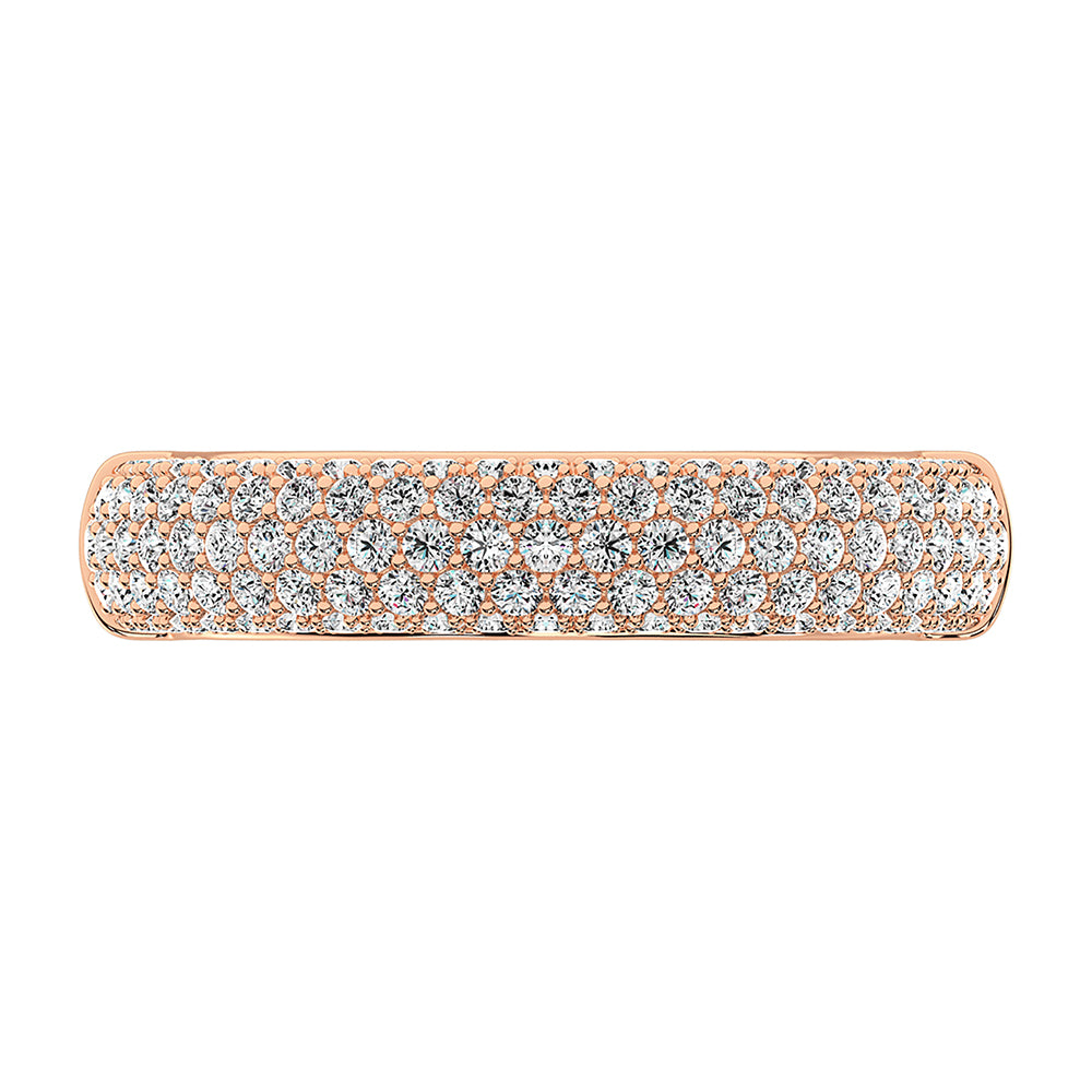 14K Rose Gold 3/4 Ct.Tw. Diamond Pave Set Fashion Band