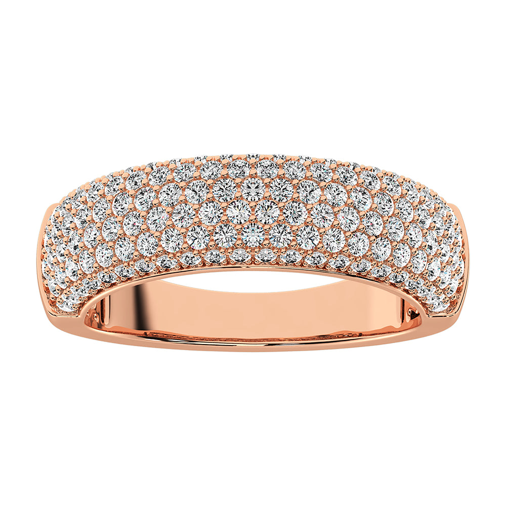 14K Rose Gold 1 Ct.Tw. Diamond Pave Set Fashion Band