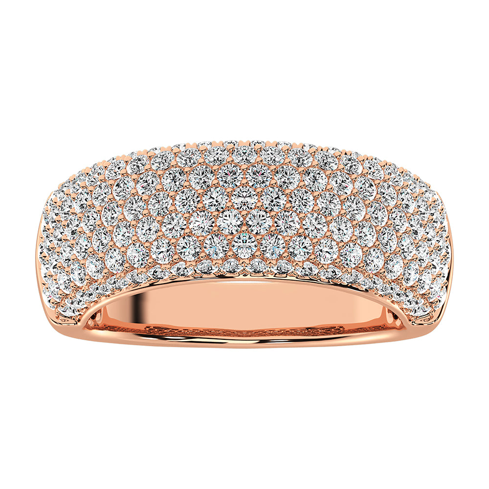14K Rose Gold 1 5/8 Ct.Tw. Diamond Pave Set Fashion Band