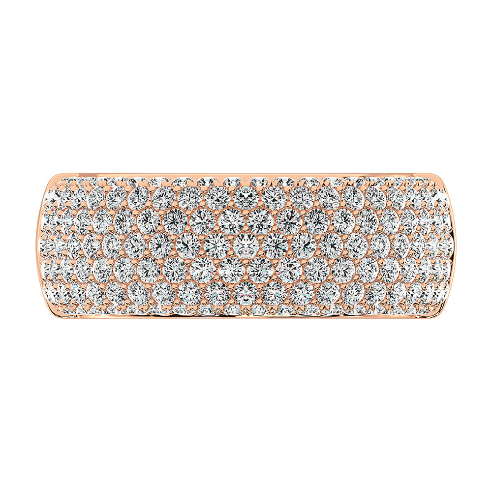 14K Rose Gold 1 5/8 Ct.Tw. Diamond Pave Set Fashion Band