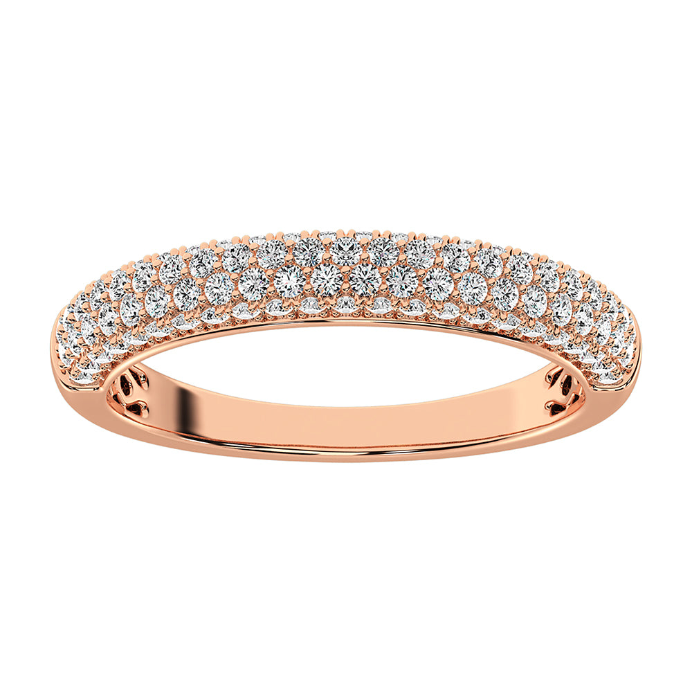 14K Rose Gold 1/2 Ct.Tw. Diamond Pave Set Fashion Band