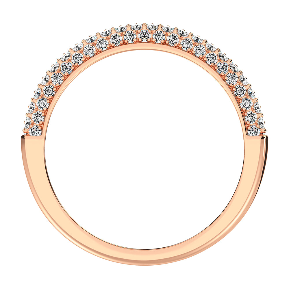 14K Rose Gold 1/2 Ct.Tw. Diamond Pave Set Fashion Band