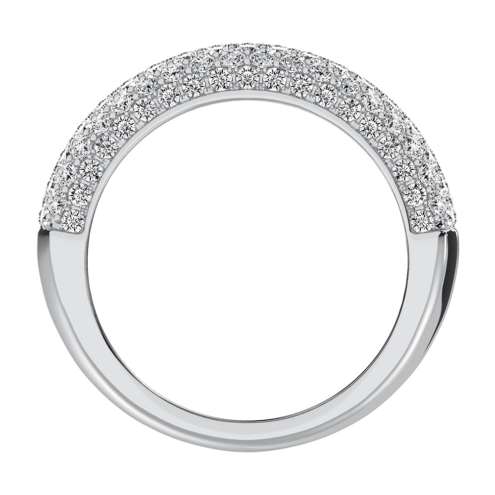 14K White Gold 1/2 Ct.Tw. Diamond Pave Set Fashion Band