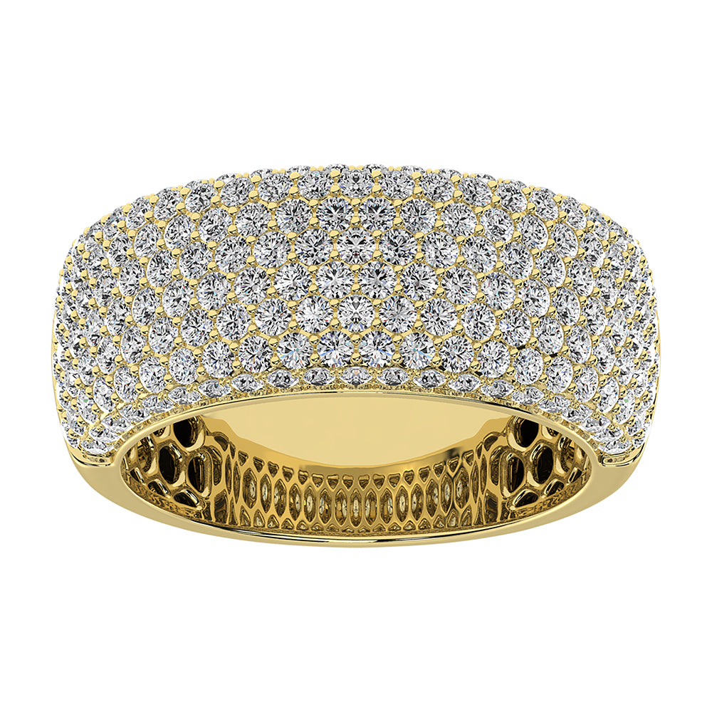14K Yellow Gold 1/2 Ct.Tw. Diamond Pave Set Mens Band