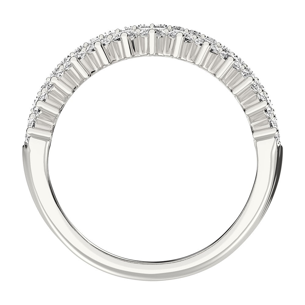 14K White Gold 1 1/2 Ct.Tw. Diamond Round And Baguette Set Fashion Band