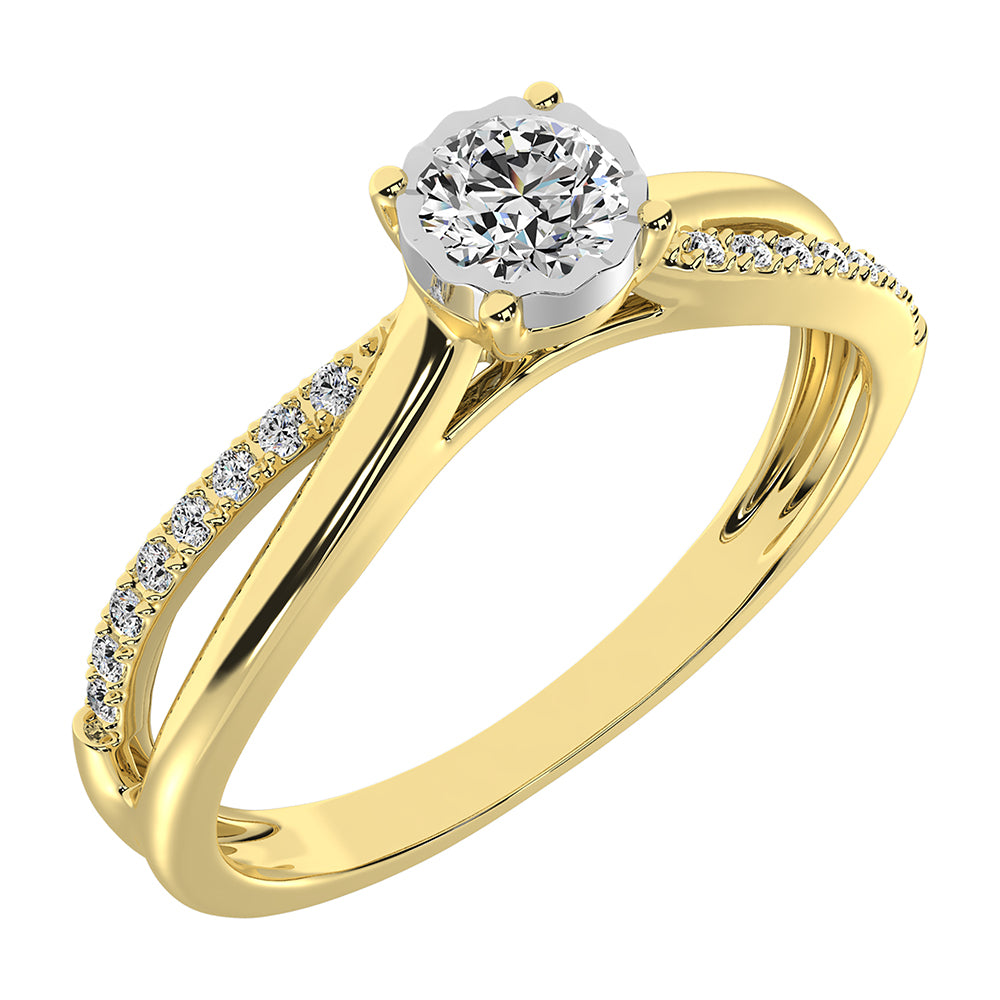 10K Yellow Gold 1/5 Ct.Tw. Diamond Promise Ring