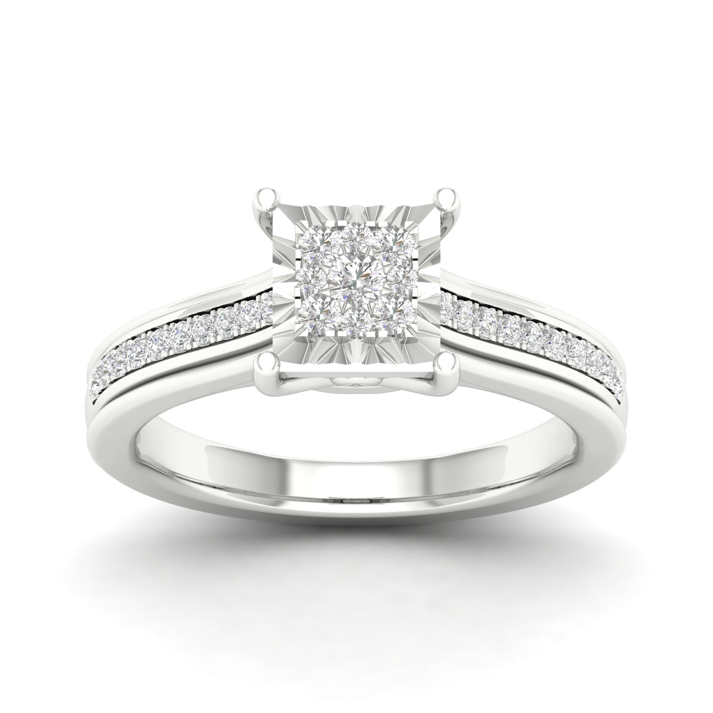 10K White Gold Exquisite 0.25Ct Diamond Ring