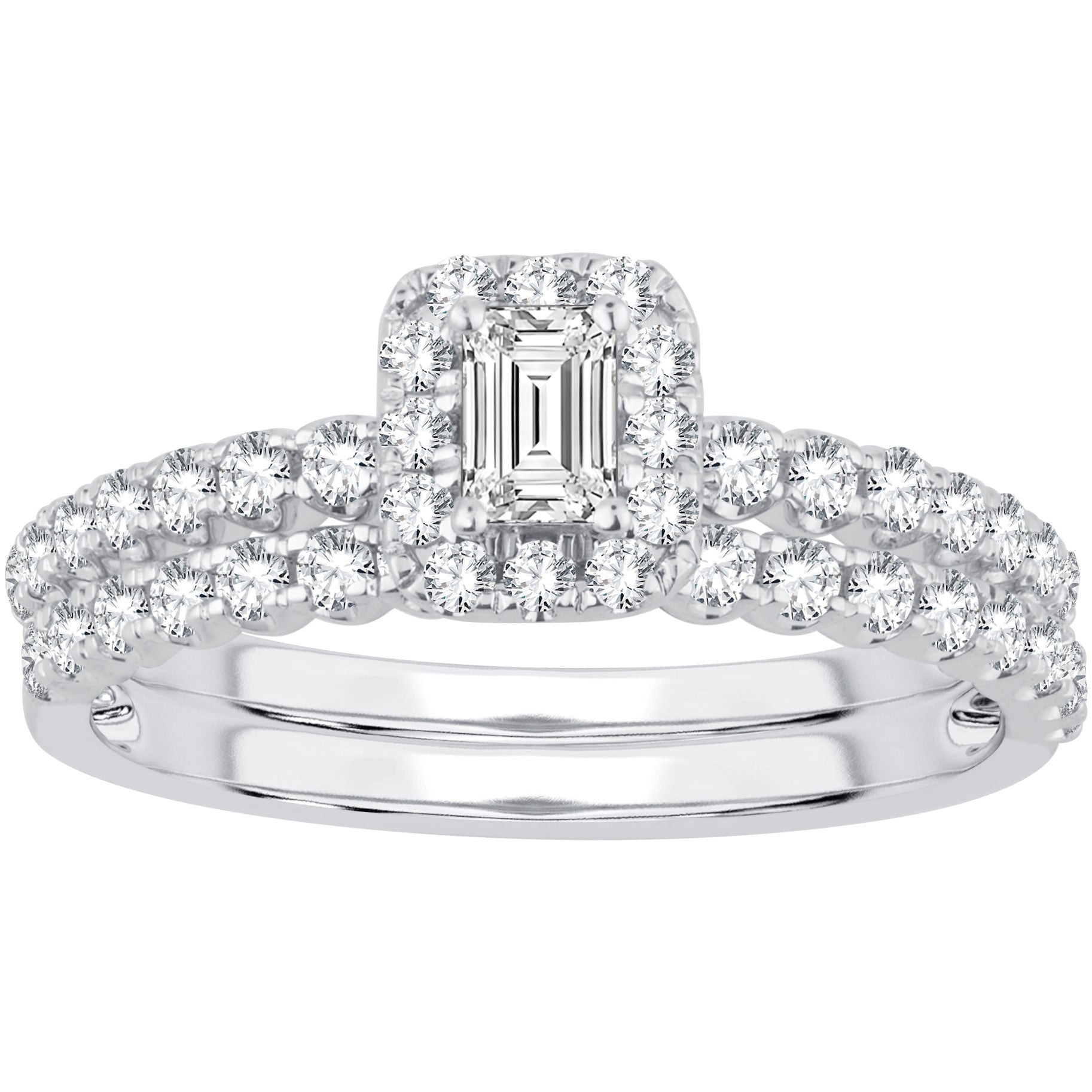 14K White Gold Elegant 0.73Ct Diamond Bridal Ring