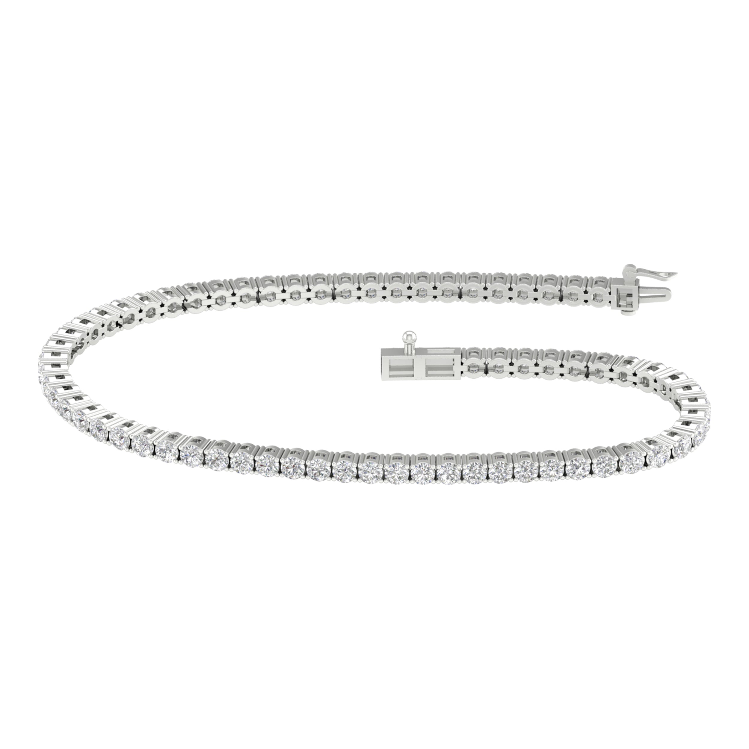 14K White Gold 4.00Ct Certified Lab Grown Diamond Bracelet ( Igi Certified )