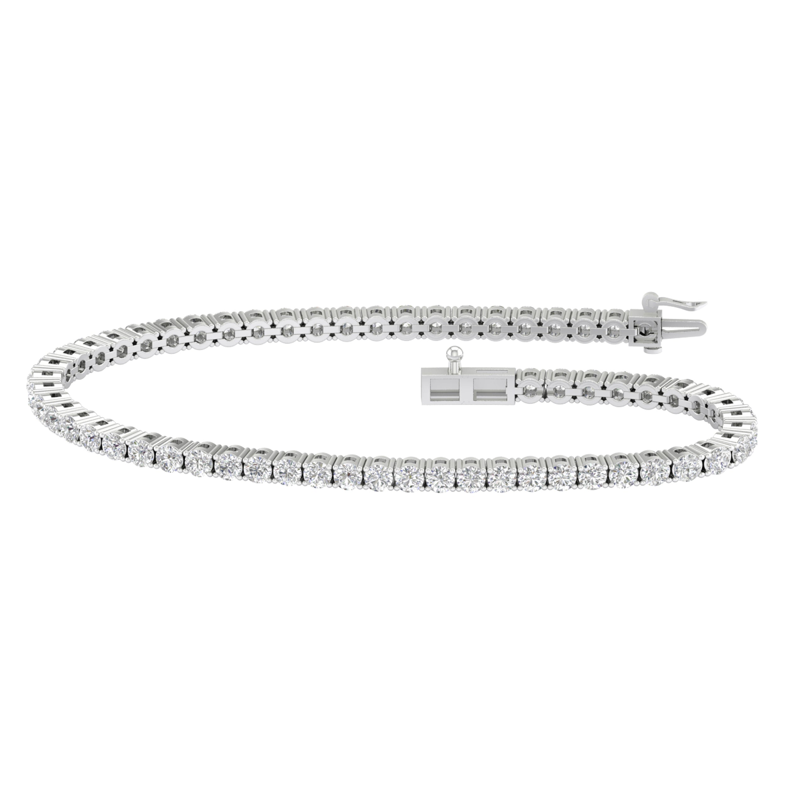 14K White Gold 5.00Ct Certified Lab Grown Diamond Bracelet ( Igi Certified )