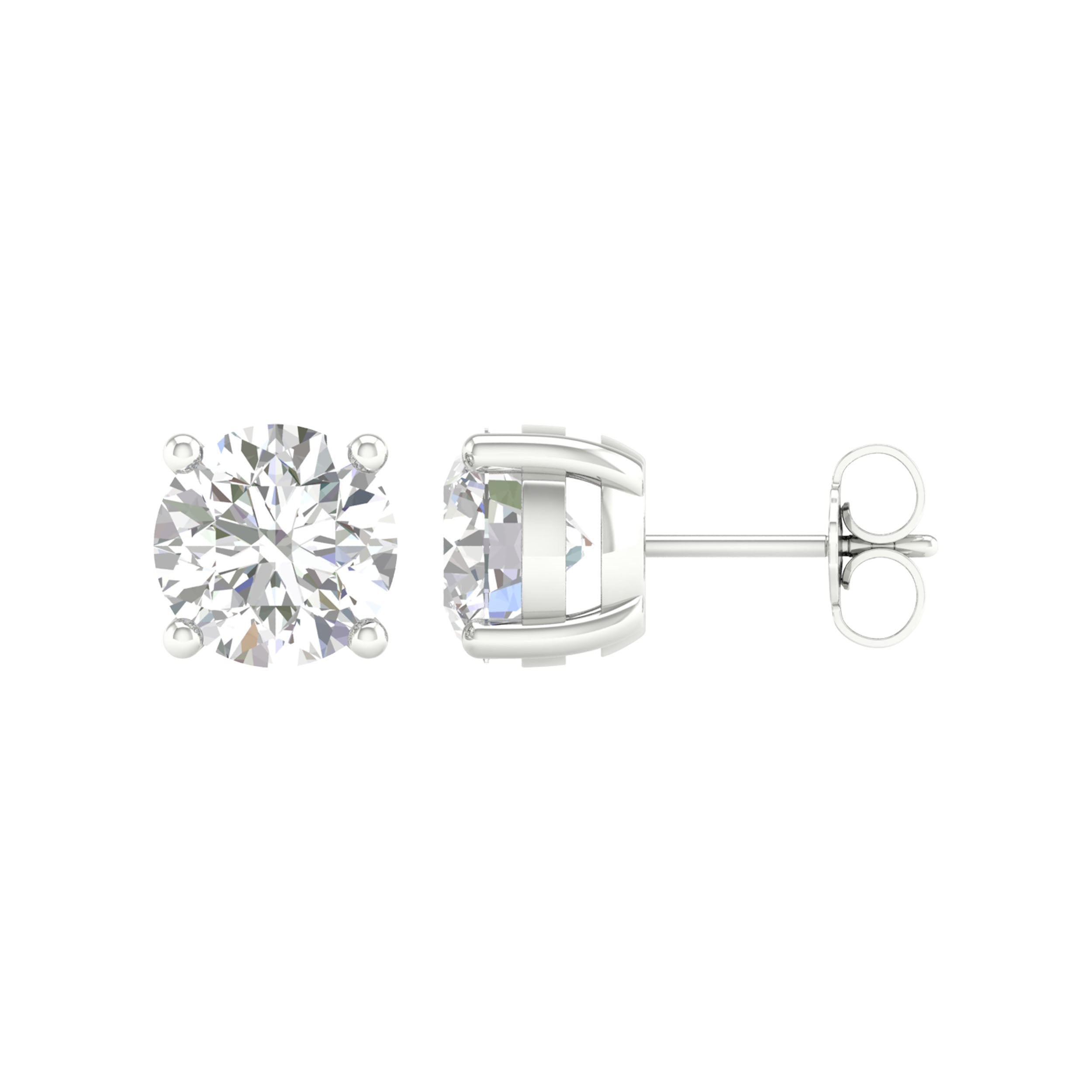 14K White Gold 4.00Ct Certified Lab Grown Diamond Earrings ( Igi Certified )