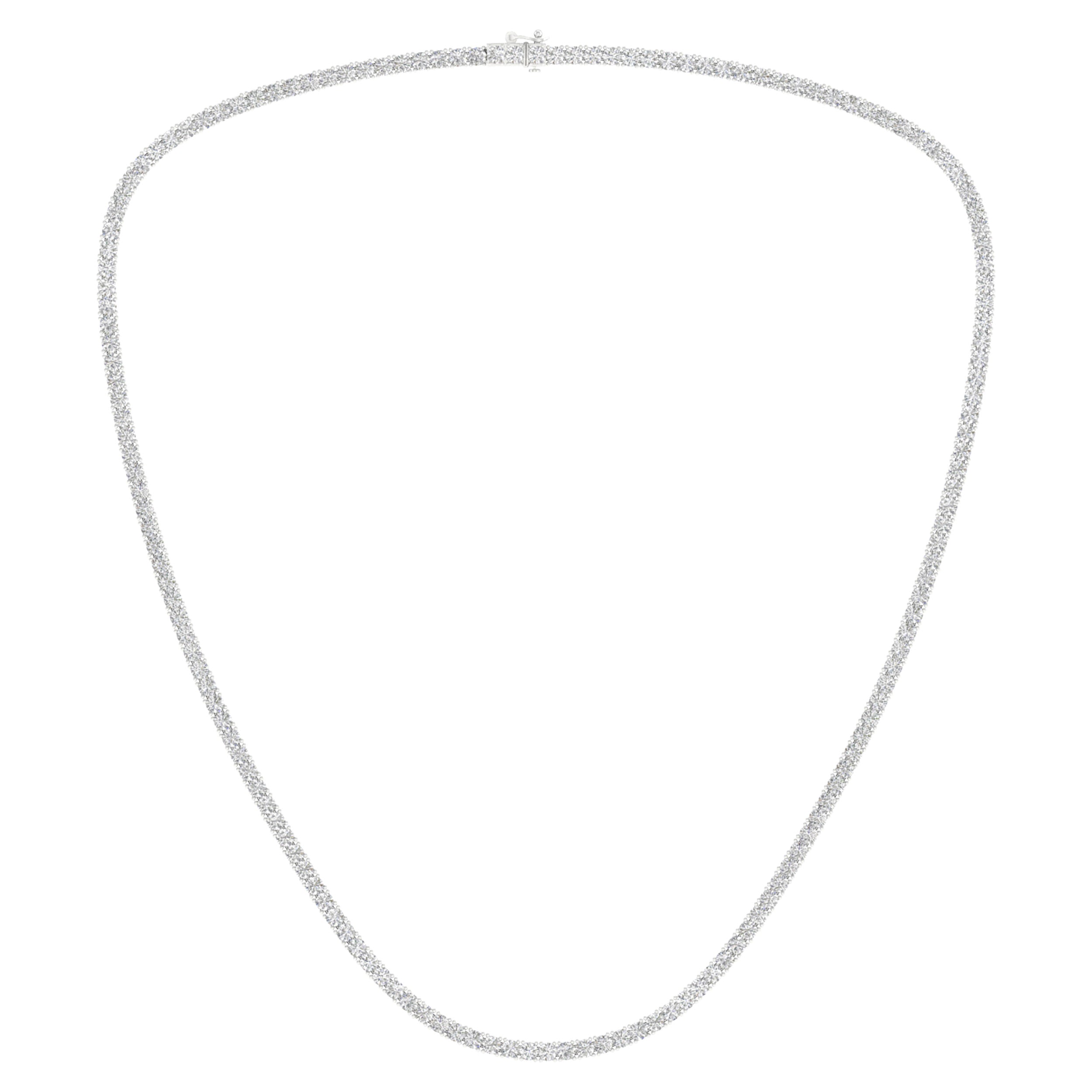 14K White Gold 15.00Ct Certified Lab Grown Diamond Necklace ( Igi Certified )