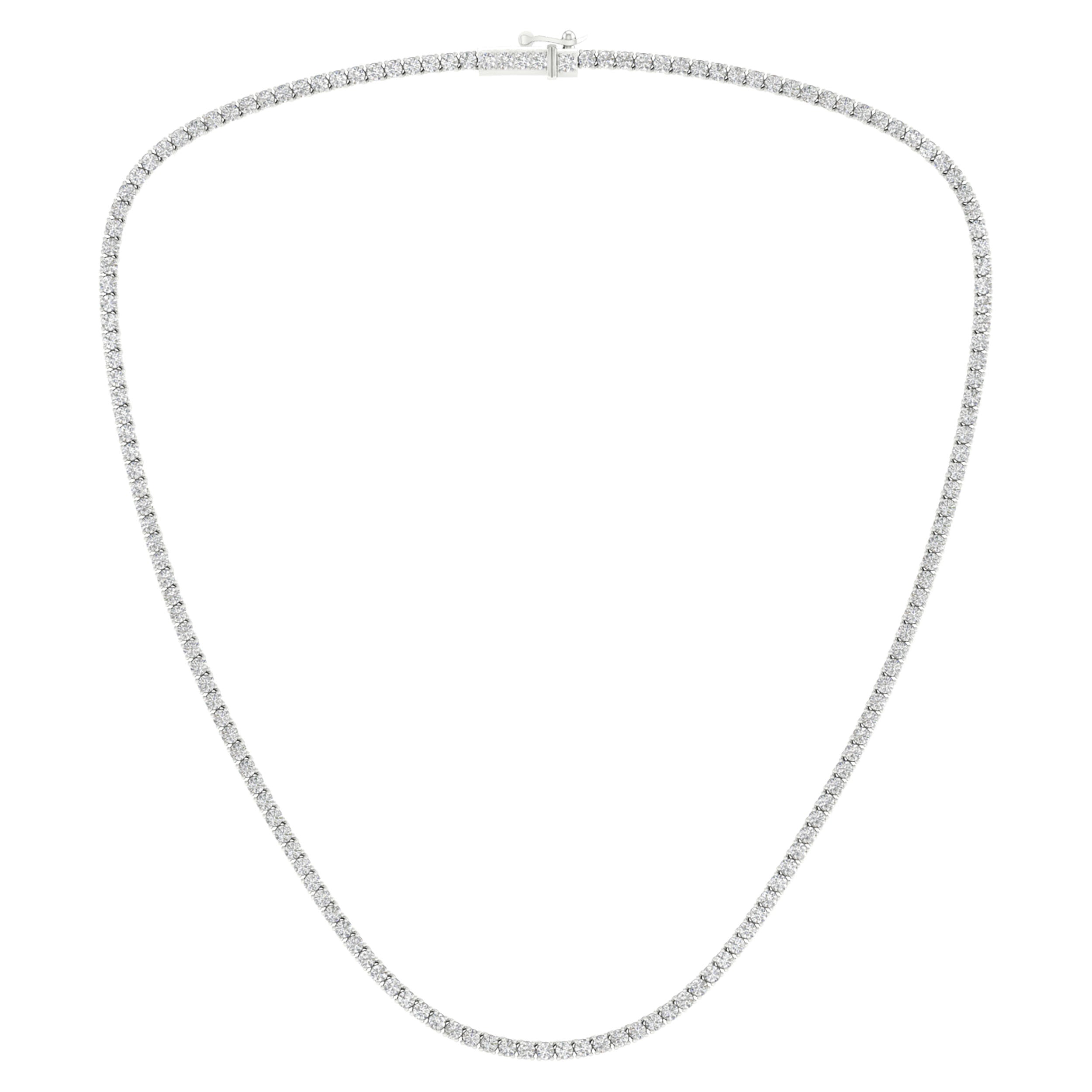 14K White Gold 7.00Ct Certified Lab Grown Diamond Necklace ( Igi Certified )