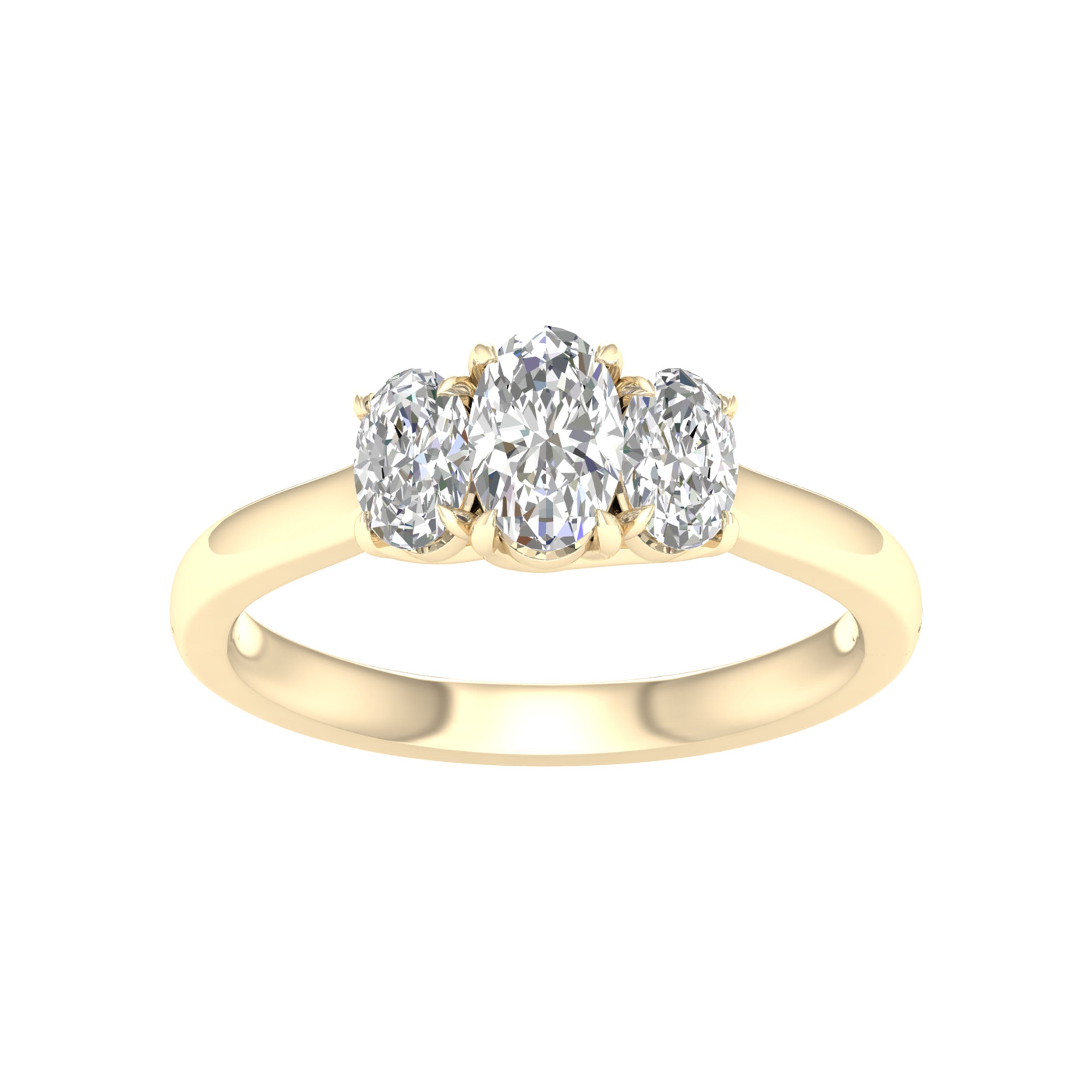 14K Yellow Gold 1.00Ct Certified Lab Grown Diamond Ring ( Igi Certified )