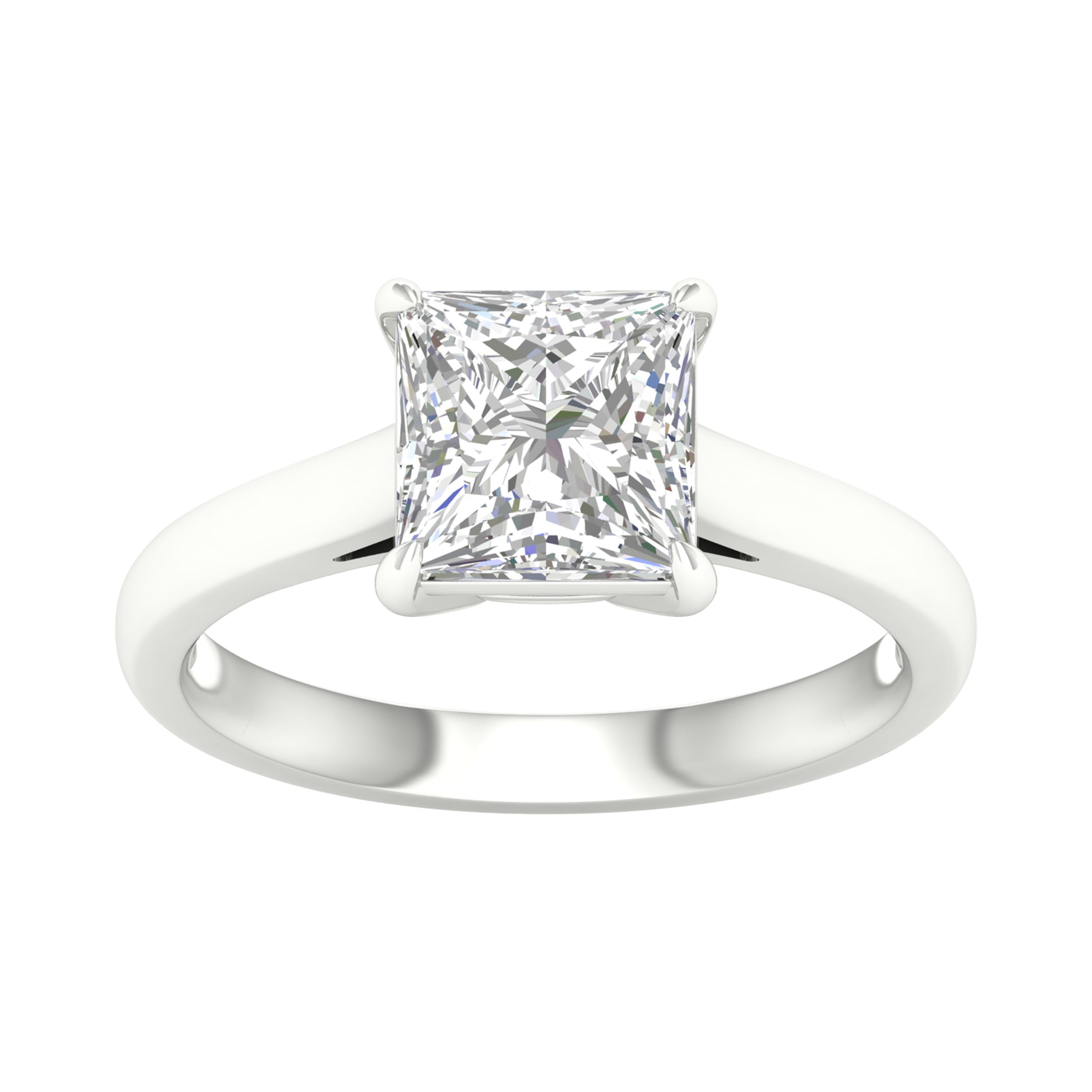14K White Gold 2.00Ct Certified Lab Grown Diamond Ring ( Igi Certified )